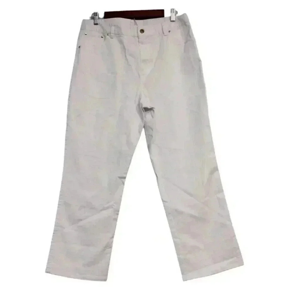 NWT Draper James Jeans Size 32 Kick Flare White Denim Stretch Preppy High Rise